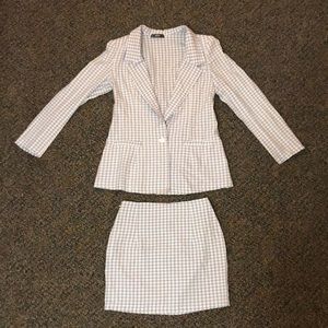 Blazer with matching mini skirt
